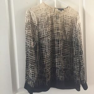 Black and Cream Patterned Blouse